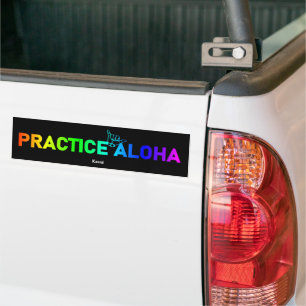 Pegatina Para Coche Kauai Practice Aloha Rainbow Shaka (Perdido)