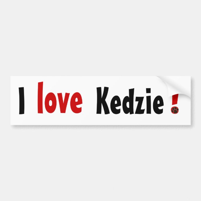 Pegatina Para Coche ¡Kedzie, amor, I! (Frente)