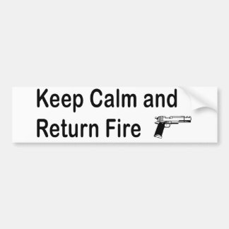Pegatina Para Coche Keep Calm Return Fire Handgun