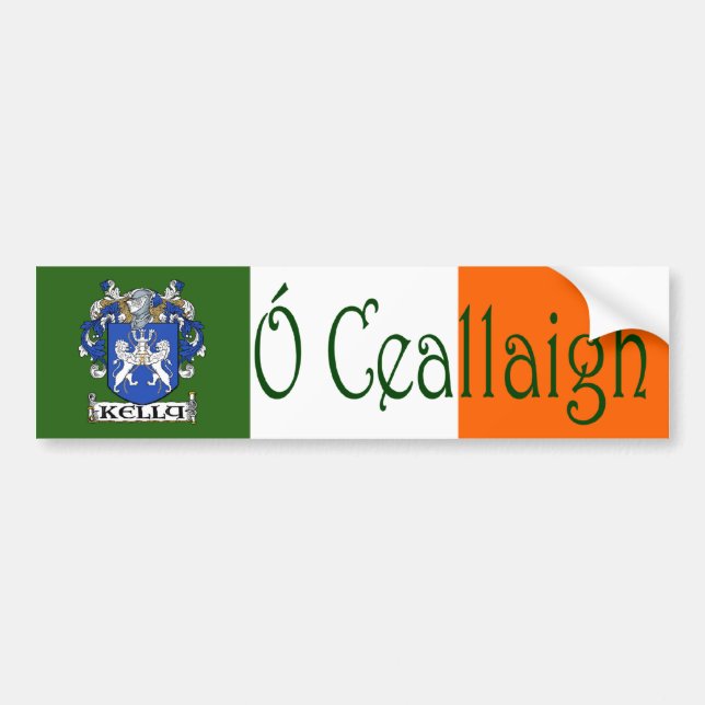 Pegatina Para Coche Kelly Clan irlandés/inglés Bumper Sticker (Frente)