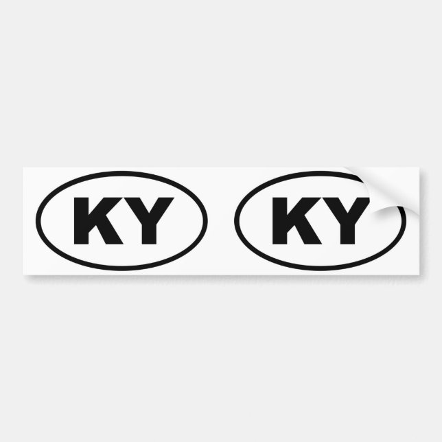 Pegatina Para Coche Kentucky KY oval (Frente)