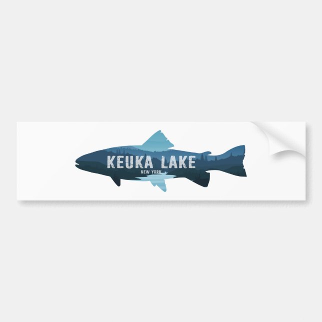 Pegatina Para Coche Keuka Lake New York Fish (Frente)