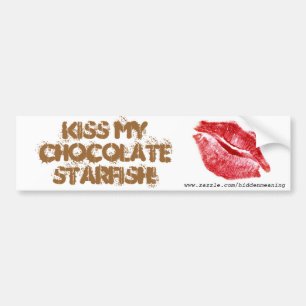 Pegatina Para Coche KISS MY CHOCOLATE STARFISH Bumpersticker
