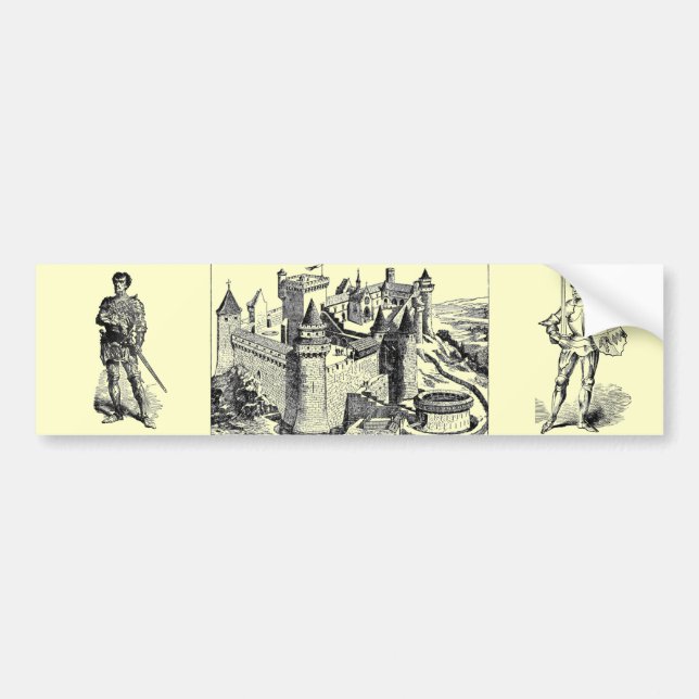 Pegatina Para Coche Knight medieval (Frente)