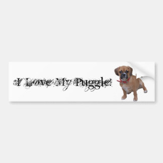Pegatina Para Coche ¡l1, amo mi Puggle!
