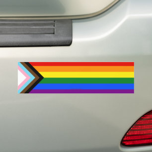 Pegatina Para Coche La Bandera del Orgullo del Progreso de SlipperyJoe