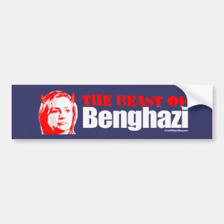 Pegatina Para Coche La bestia de Bengasi - Anti-Hillary - blanco - .pn