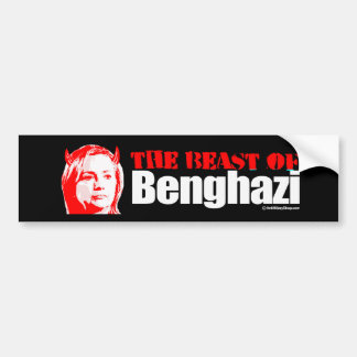 Pegatina Para Coche La bestia de Bengasi - Anti-Hillary - blanco - .pn