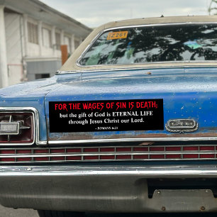 Pegatina Para Coche La Biblia del Rey James Romans 6:23 Gospel Christi