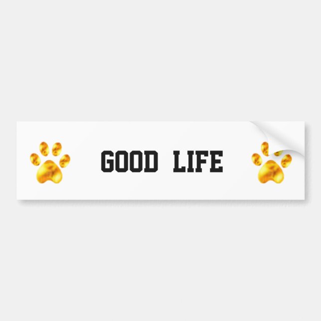 Pegatina Para Coche La buena vida de los Golden Paws (Frente)