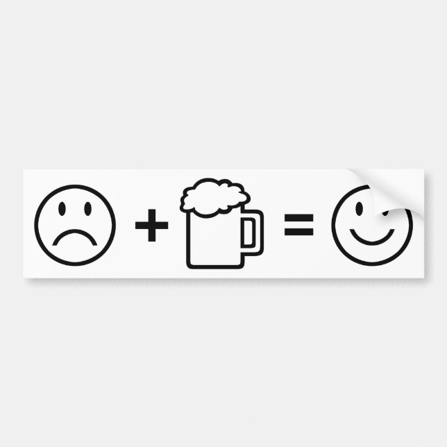 Pegatina Para Coche ¡La cerveza me hace feliz! (Frente)
