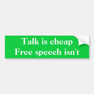 Pegatina Para Coche La charla es discurso barato, libre no es