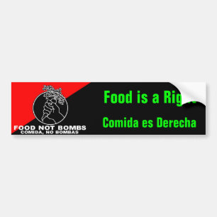 Pegatina Para Coche La comida no bombardea el bumpersticker