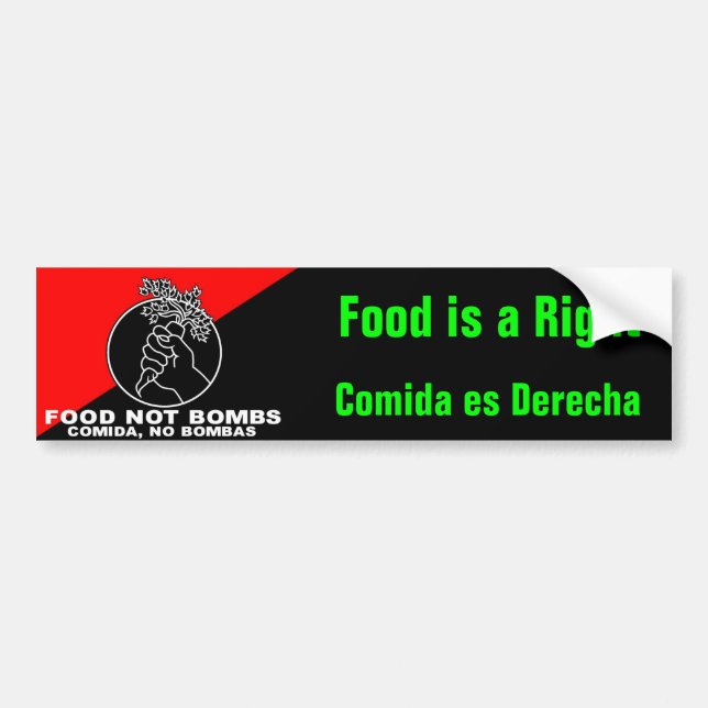 Pegatina Para Coche La comida no bombardea el bumpersticker (Frente)