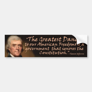 Pegatina Para Coche La constitución - Thomas Jefferson