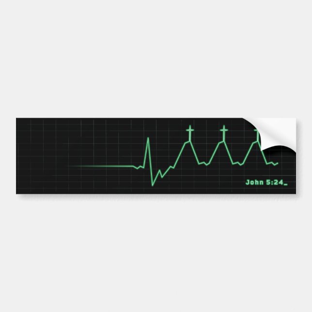 Pegatina Para Coche La cruce EKG (Frente)