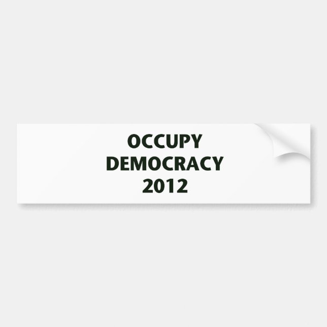 Pegatina Para Coche La democracia del Occupy 2012 (Frente)