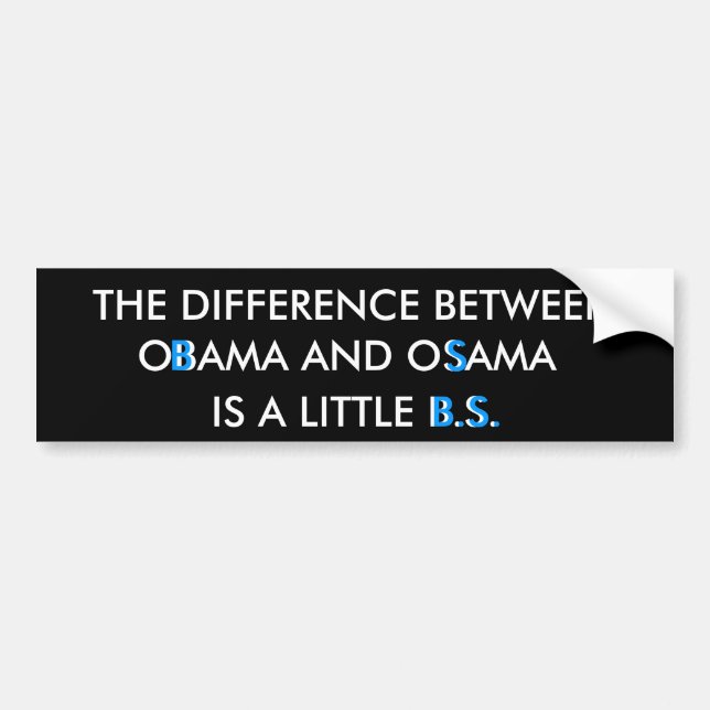 PEGATINA PARA COCHE LA DIFERENCIA EN MEDIO, OBAMA Y OSAMA… (Frente)