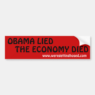 PEGATINA PARA COCHE LA ECONOMÍA DE OBAMA LIED-THE MURIÓ