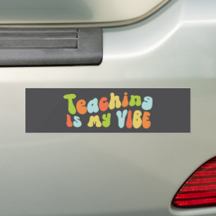 Pegatina Para Coche La Enseñanza Groovy Es Mi Enseñanza Retro De Vibra