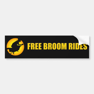 Pegatina Para Coche La escoba libre de brujas de Halloween monta una p