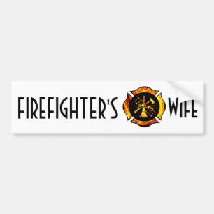 Pegatina Para Coche La esposa Bumpersticker del bombero