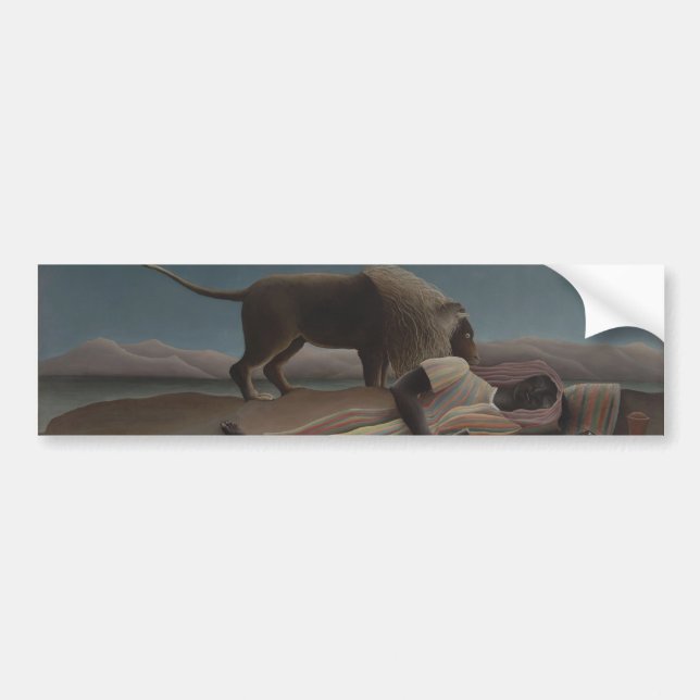 Pegatina Para Coche La gitana durmiente de Henri Rousseau (Frente)