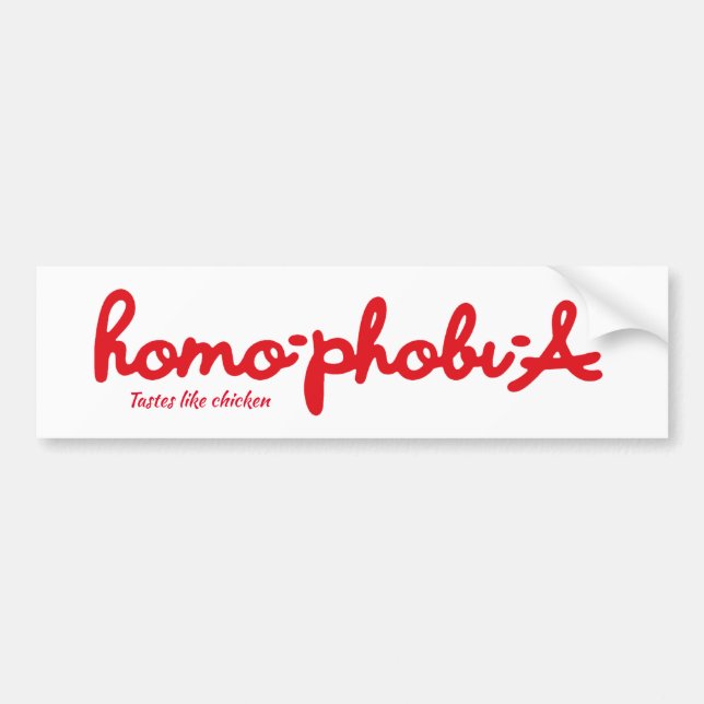 Pegatina Para Coche La homofobia sabe a pollo (Frente)