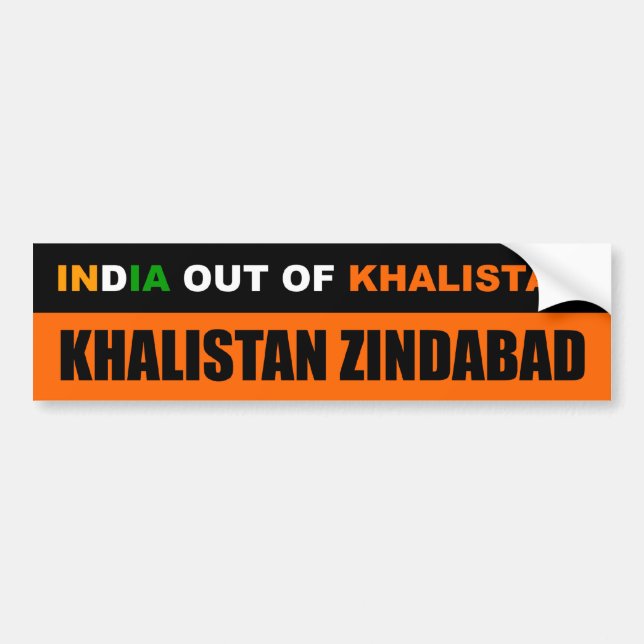 Pegatina Para Coche La India fuera de Khalistan (Frente)