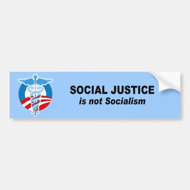 Pegatina Para Coche La justicia social no es socialismo (Frente)