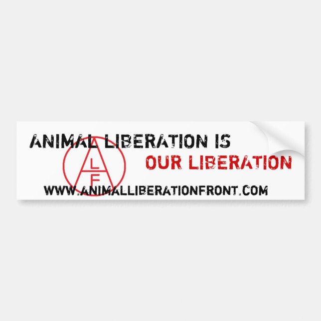 Pegatina Para Coche La liberación animal de ALF es nuestra liberación (Frente)