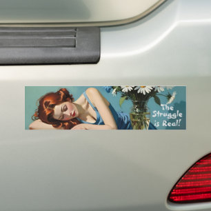 Pegatina Para Coche "La lucha es real" estilo vintage
