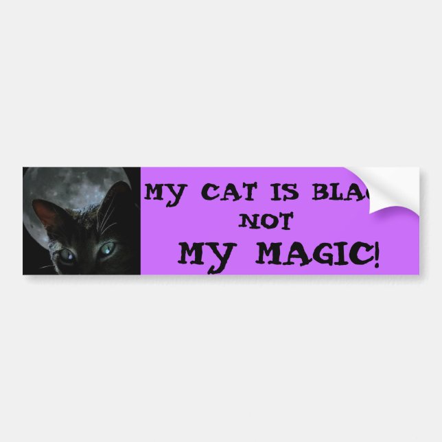 Pegatina Para Coche ¡la negro-gato-luna, MI CAT ES NEGRA…, NO, MI (Frente)