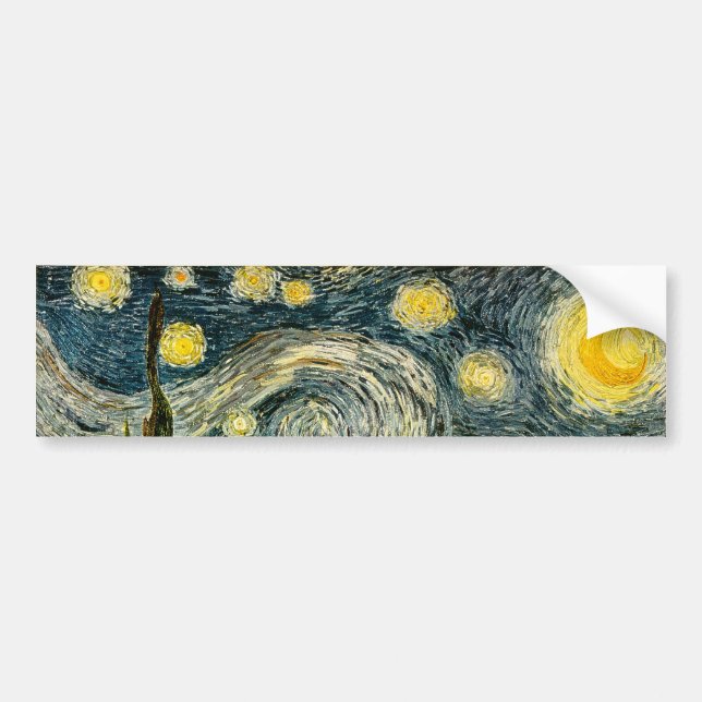Pegatina Para Coche La noche estrellada de Vincent van Gogh (1889) (Frente)