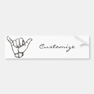 Pegatina Para Coche La ola Shaka Brah en Hawaii Thunder_Cove