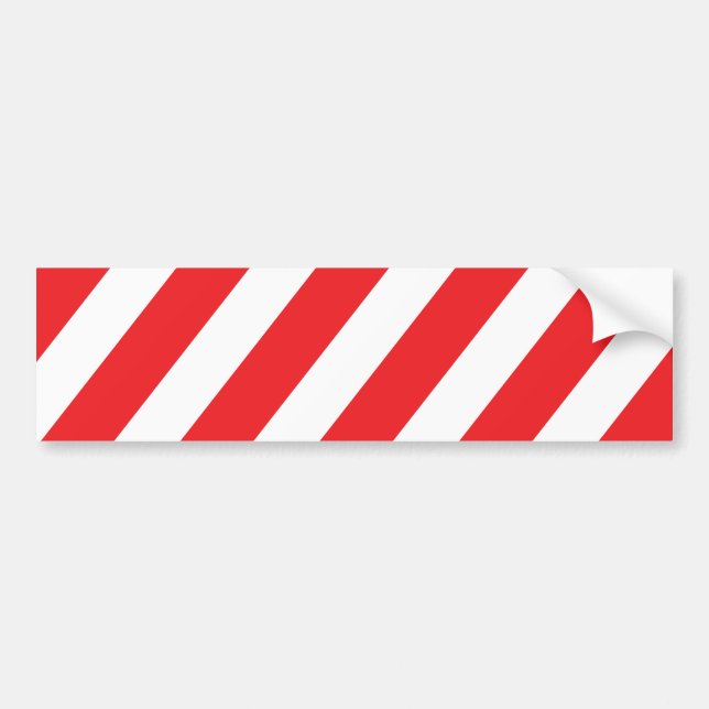 Pegatina Para Coche La precaución raya - blanco rojo - seguridad de la (Frente)