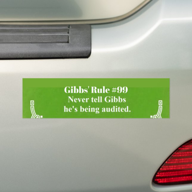 Pegatina Para Coche la regla 99 de Gibbs (en coche)