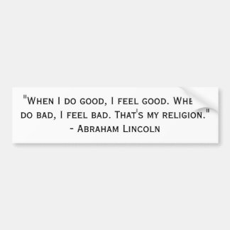 Pegatina Para Coche La religión de Lincoln