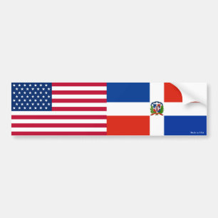 Pegatina Para Coche La República americana y Dominicana señala a la