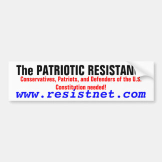 Pegatina Para Coche La RESISTENCIA PATRIÓTICA, conservadores, patriota