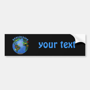 Pegatina Para Coche La tierra de Geocaching con el escondrijo señala