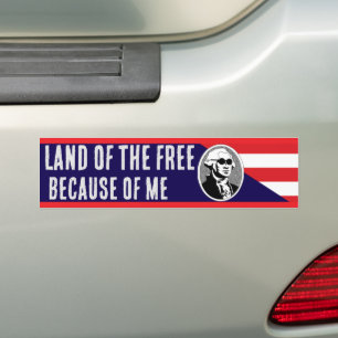 Pegatina Para Coche La tierra de los libres por mí George Washington