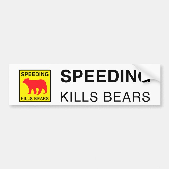 Pegatina Para Coche La VELOCIDAD MATA a los OSOS BUMPERSTICKER.ai (Frente)