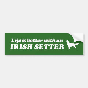 Pegatina Para Coche La vida es mejor con un Setter Irlandés