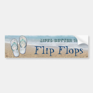 Pegatina Para Coche La vida es mejor en Flip Flops