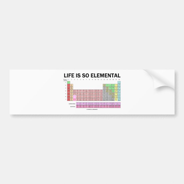 Pegatina Para Coche La vida es tan elemental (la tabla de elementos (Frente)