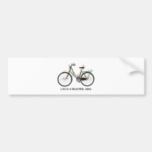 Pegatina Para Coche La vida es un paseo hermoso, bicicleta del vintage