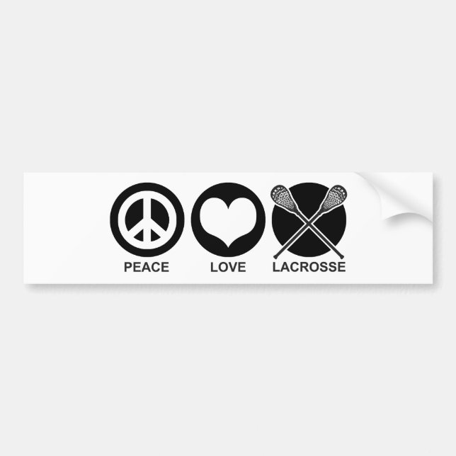 Pegatina Para Coche Lacrosse de Peace Love (Frente)