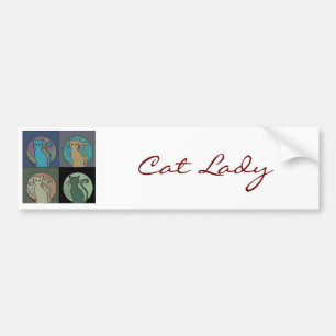 Pegatina Para Coche Lady Gato Multi Gatos Sentando Thunder_Cove