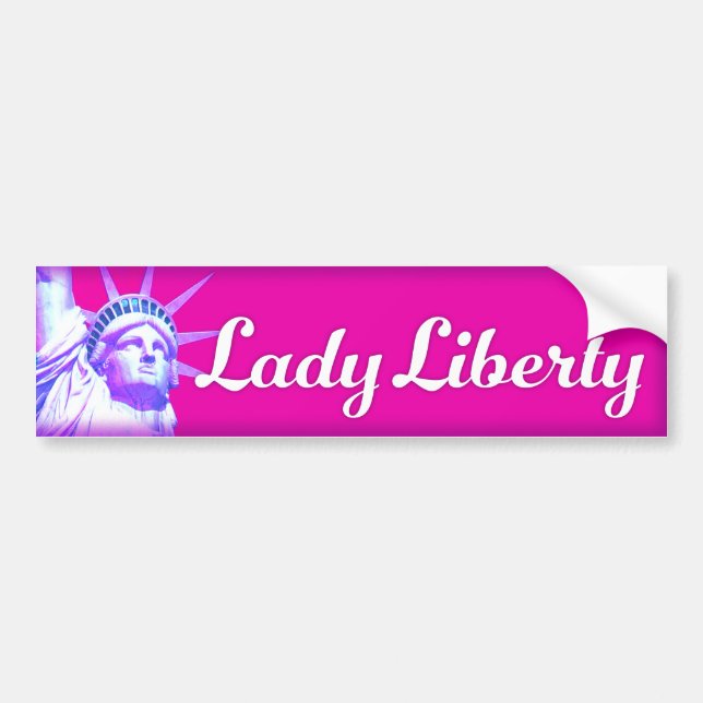 Pegatina Para Coche Lady Liberty Bright Mod Bumper Sticker (Frente)